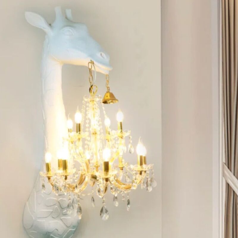 ART SCULPTURE GIRAFFE 29.5 NOVELTY WALL LAMP