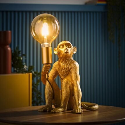 GEORGE MONKEY TABLE LAMP IN METALLIC GOLD