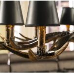 AFRALIA RETRO NORDIC ANTLERS PENDANT LAMP BRUSHED GOLD BLACK