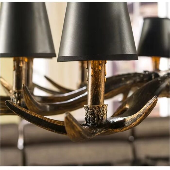 AFRALIA RETRO NORDIC ANTLERS PENDANT LAMP BRUSHED GOLD BLACK