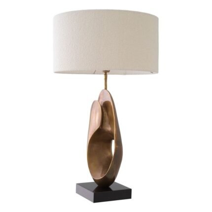 DANCONA TABLE LAMP AND SHADE VINTAGE BRASS