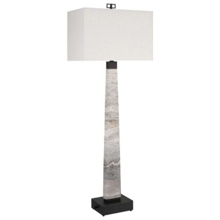 BLACK LABEL SPIRE BUFFET MARBLE LAMP RUSTIC GRAY STONE/BRONZE