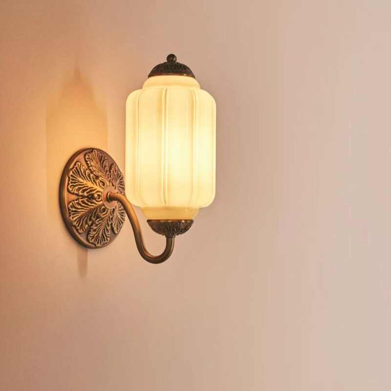 THE ELOISE SCALLOP MILK GLASS SCONCE WALL LIGHT GREEN