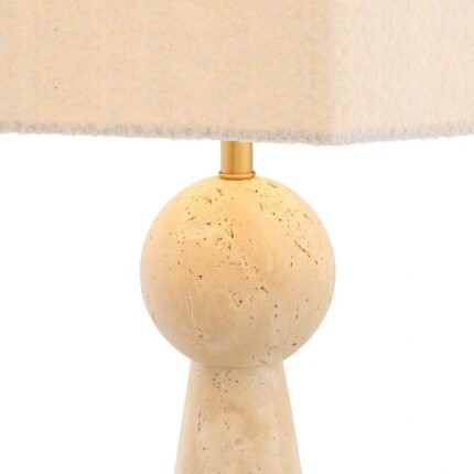 NOVAK TABLE LAMP AND SHADE TRAVERTINE
