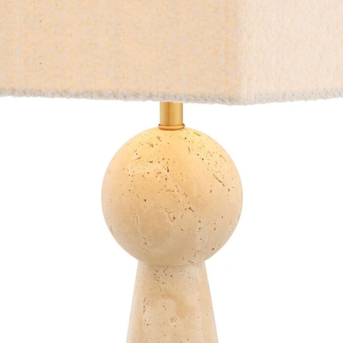 NOVAK TABLE LAMP AND SHADE TRAVERTINE