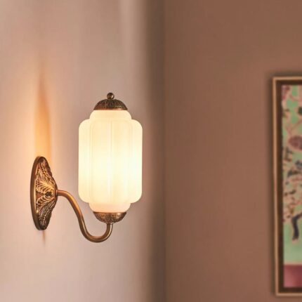 THE ELOISE SCALLOP MILK GLASS SCONCE WALL LIGHT WHITE