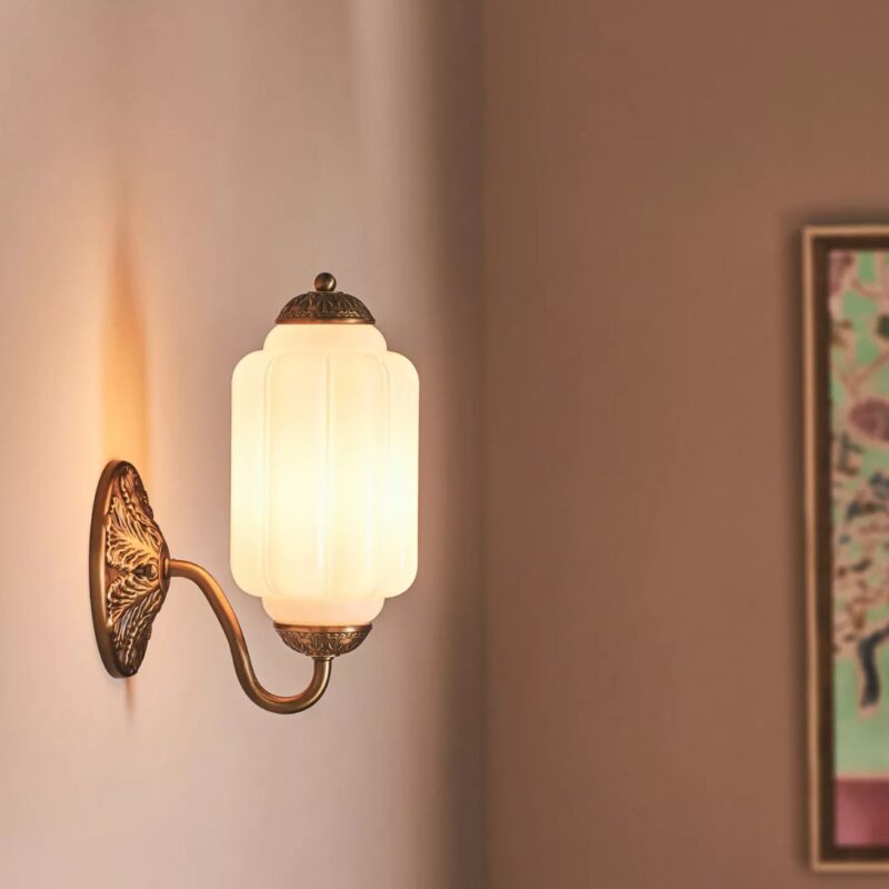 THE ELOISE SCALLOP MILK GLASS SCONCE WALL LIGHT WHITE