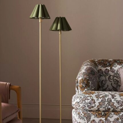 POLLY SCALLOPED SHADED METAL FLOOR LAMP