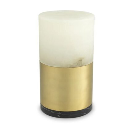 MCLEAN MARBLE TABLE LAMP 20 CM ALABASTER AND ANTIQUE BRASS