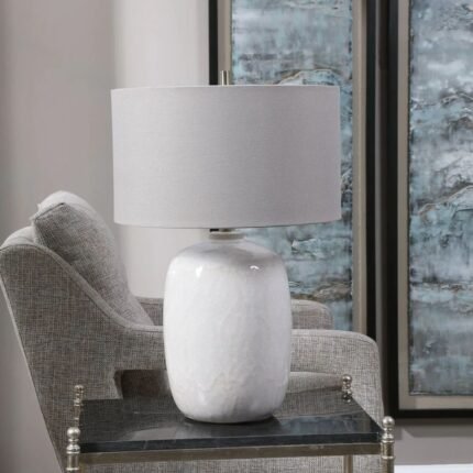 WINTERSCAPE GLAZE TABLE LAMP WHITE