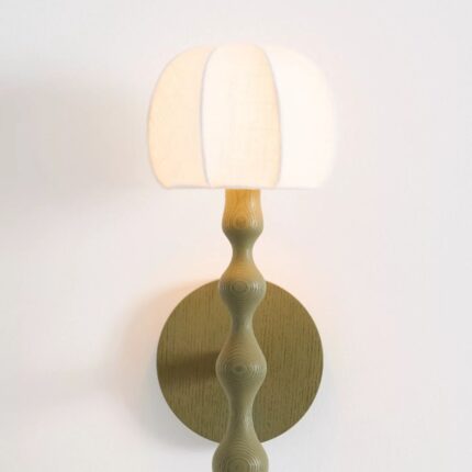 LALA REIMAGINED WOOD SHADED SCONCE GREEN
