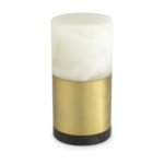 MCLEAN MARBLE TABLE LAMP 15 CM ALABASTER AND ANTIQUE BRASS