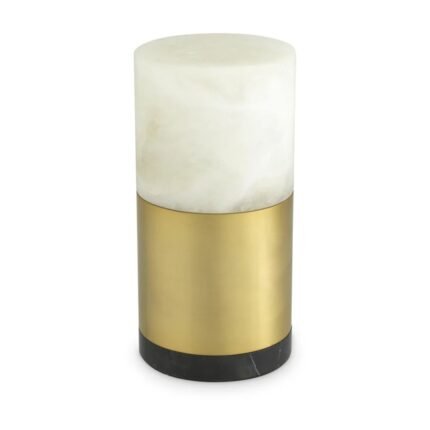 MCLEAN MARBLE TABLE LAMP 15 CM ALABASTER AND ANTIQUE BRASS