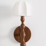 LALA REIMAGINED WOOD SHADED SCONCE BROWN