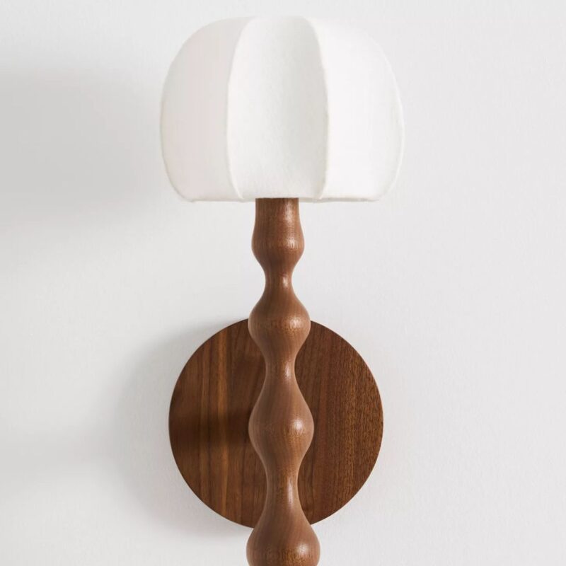 LALA REIMAGINED WOOD SHADED SCONCE BROWN