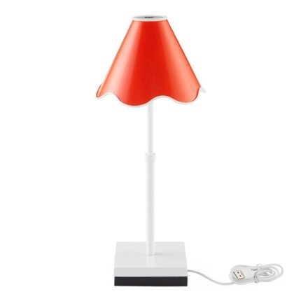 RIPPLE RECHARGEABLE LED TABLE LAMP ORANGE AND WHITE