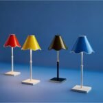 RIPPLE RECHARGEABLE LED TABLE LAMP YELLOW AND WHITE