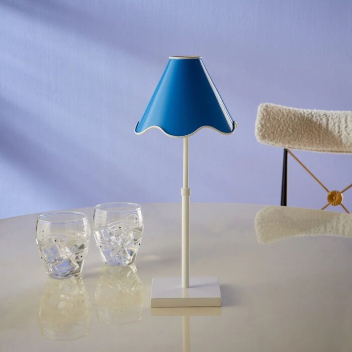 RIPPLE RECHARGEABLE LED TABLE LAMP BLUE AND WHITE