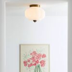 THE ELOISE SCALLOP MILK GLASS FLUSH MOUNT CEILING LIGHT WHITE