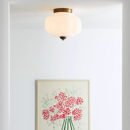 THE ELOISE SCALLOP MILK GLASS FLUSH MOUNT CEILING LIGHT WHITE