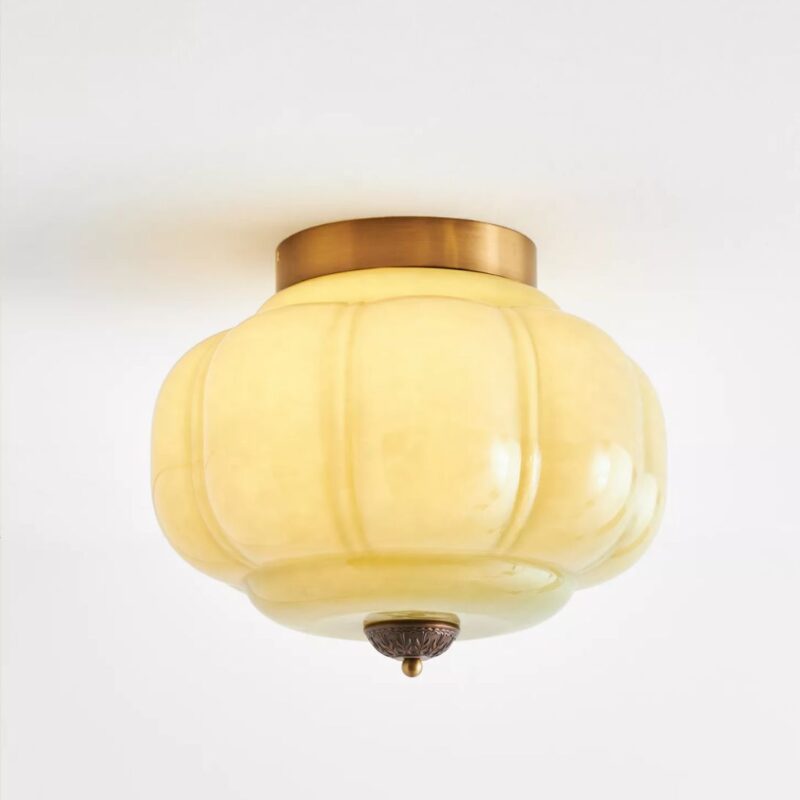 THE ELOISE SCALLOP MILK GLASS FLUSH MOUNT CEILING LIGHT GREEN