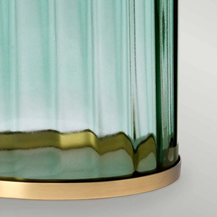 RENO TABLE LAMP GREEN AGED BRASS
