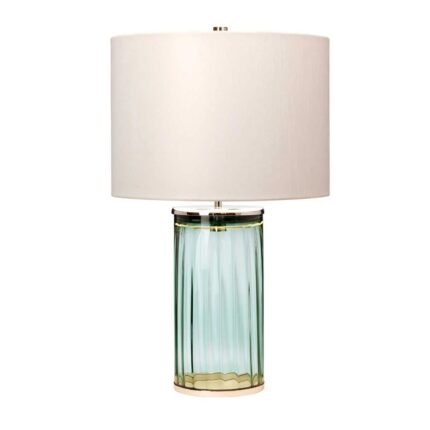 RENO TABLE LAMP GREEN POLISHED NICKEL