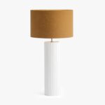 LARGE TABLE LAMP RIBBED GESSO