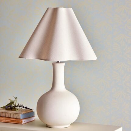 HEIDE TABLE LAMP WHITE STONEWARE
