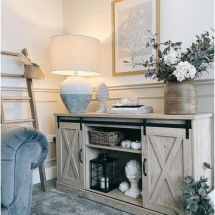 SKYLINE PORCELAIN LARGE TABLE LAMP GREY