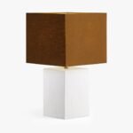 SMALL TABLE LAMP RECTANGULAR GESSO