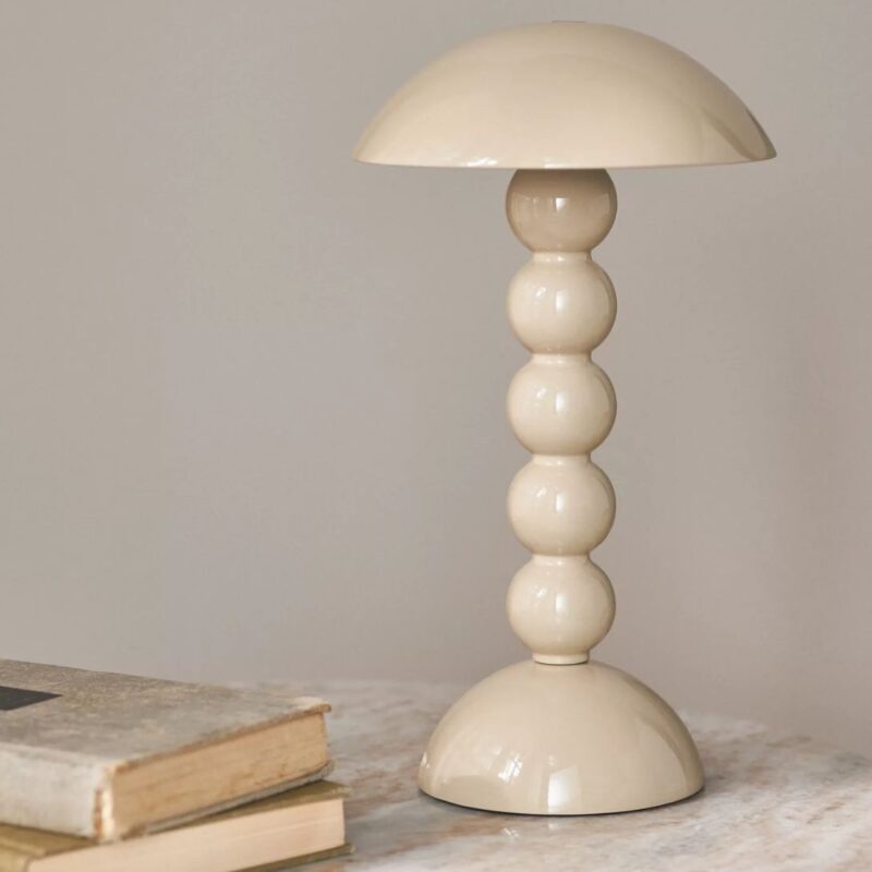 BOBBIN LED CORDLESS RECHARGEABLE TABLE LAMP BEIGE