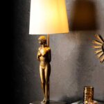 BRASS LADY TABLE LAMP
