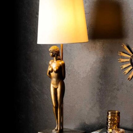 BRASS LADY TABLE LAMP