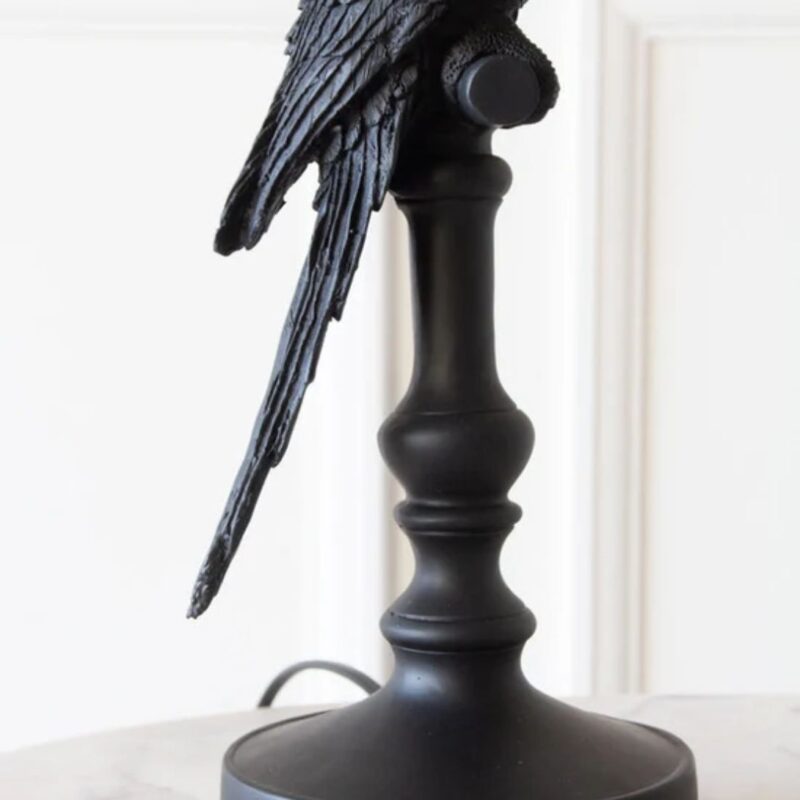 BLACK PARROT TABLE LAMP WITH LAMP SHADE