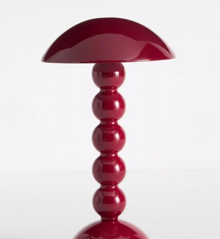 BOBBIN LED CORDLESS RECHARGEABLE TABLE LAMP CRIMSON