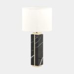 NERO MARQUINA POLISHED MARBLE TABLE LAMP