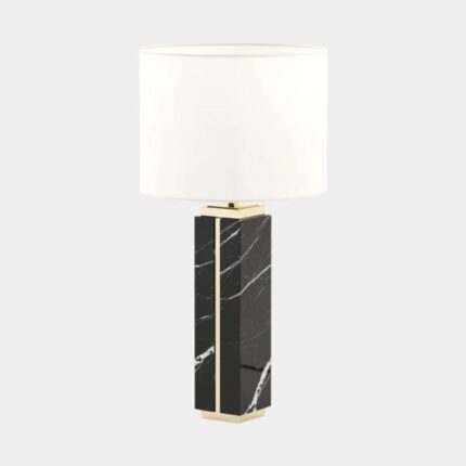 NERO MARQUINA POLISHED MARBLE TABLE LAMP