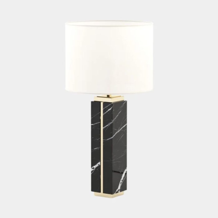 NERO MARQUINA POLISHED MARBLE TABLE LAMP