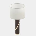SMOKED EUCALYPTUS CYLINDRICAL TABLE LAMP