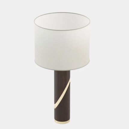 SMOKED EUCALYPTUS CYLINDRICAL TABLE LAMP