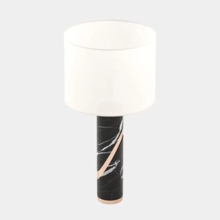 NERO MARQUINA MARBLE CYLINDRICAL TABLE LAMP