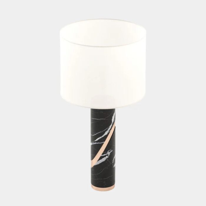 NERO MARQUINA MARBLE CYLINDRICAL TABLE LAMP
