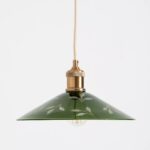 PAINTED LEAF GLASS PENDANT GREEN