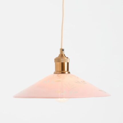 PAINTED LEAF GLASS PENDANT PINK