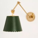 ROBERTA SCALLOPED LEATHER TASK SCONCE GREEN