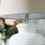 GLAZED WHITE POT LAMP