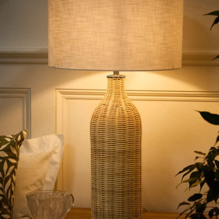 TALL RATTAN TABLE LAMP