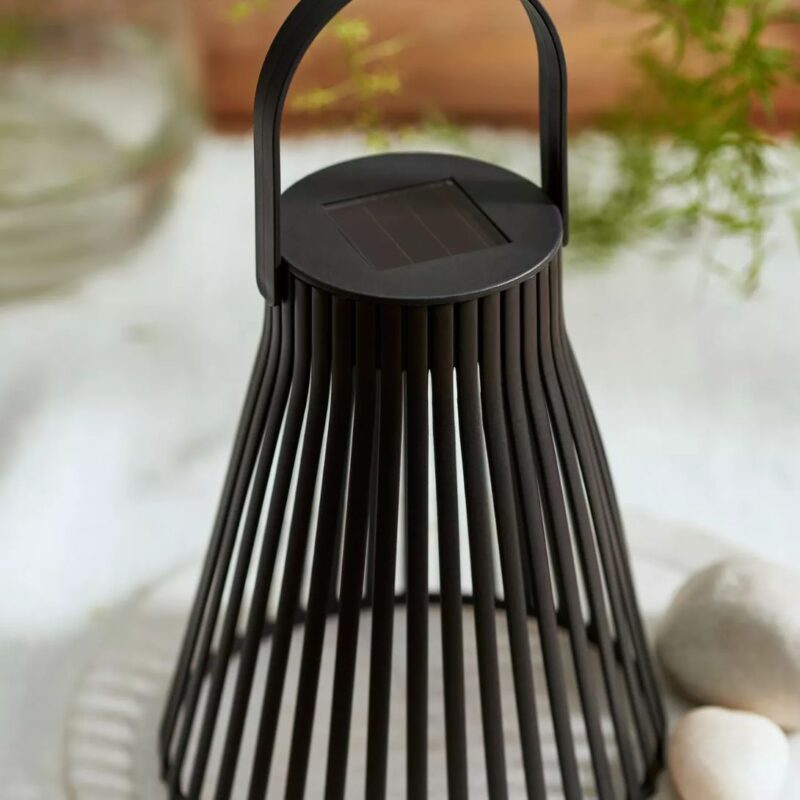 CONE SOLAR LANTERN BLACK