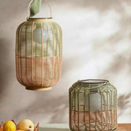 TWO TONE ROPE SOLAR LANTERN